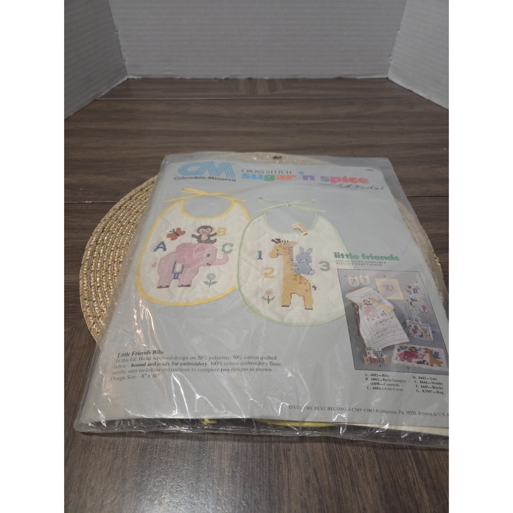 Baby Bib Crosstich Kit 1983 Unopened